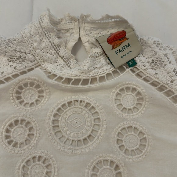 FARM Rio Romantic Embroidered Lace Blouse Size XS - Picture 7 of 8